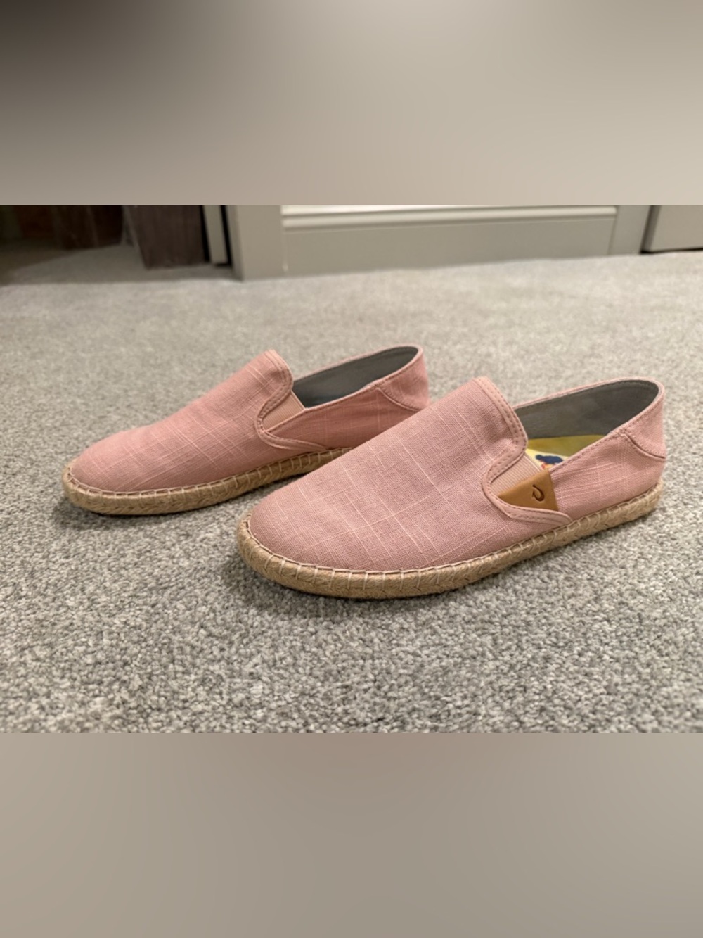 *LIKE NEW* Olukai Kaula Pa’a Kapa Pink Canvas Espadrille Slip-On Shoes - Picture 2 of 8